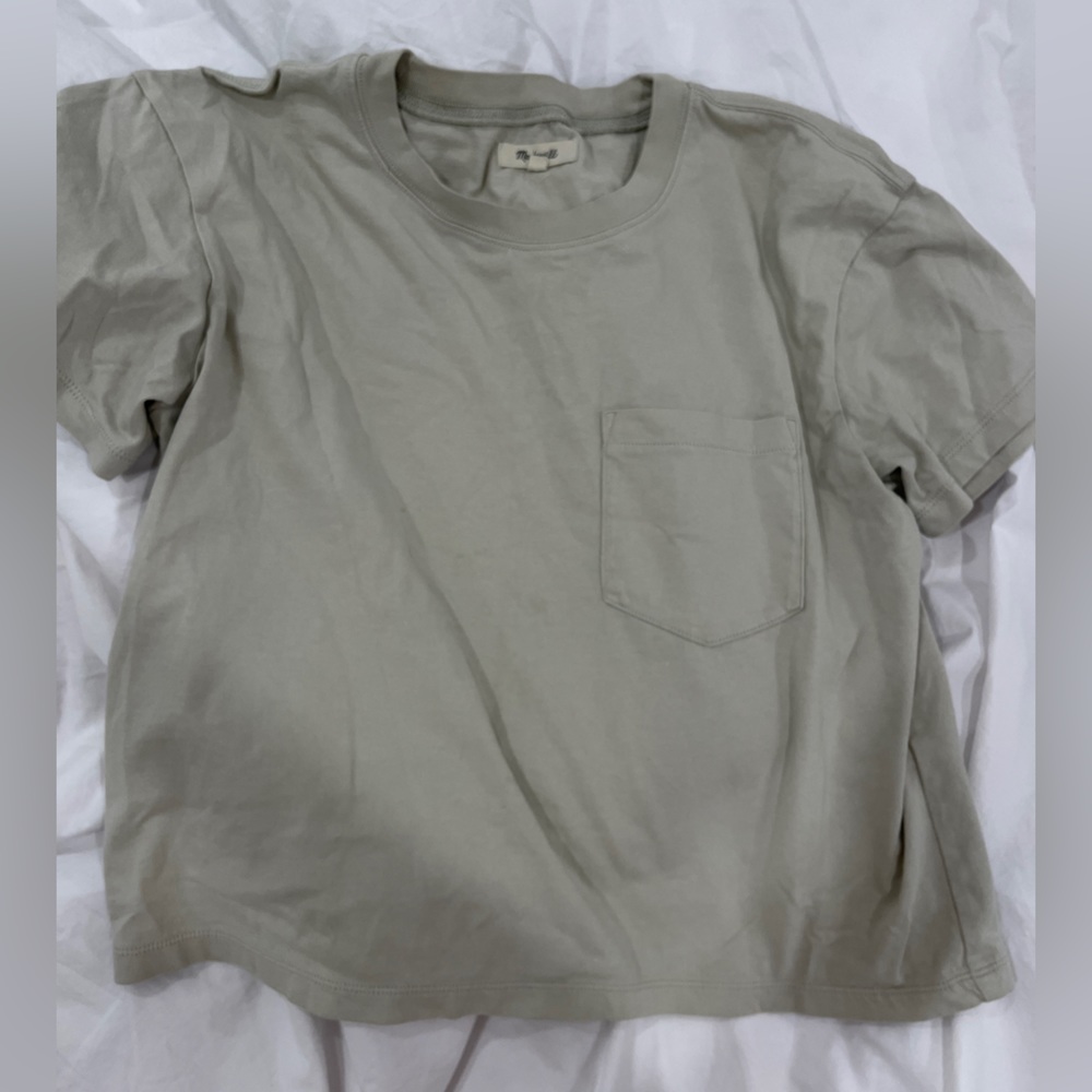 Madewell Tan Boxy Tee (size m)
